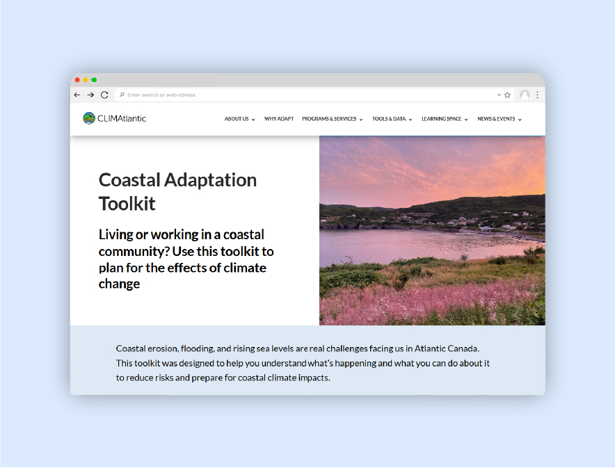 Coastal adaptaiton wbesite